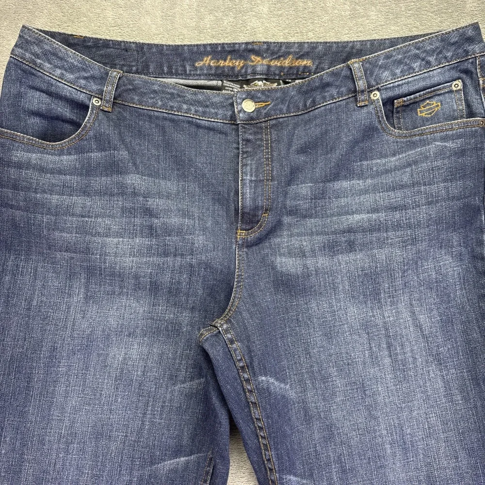 Harley Davidson Women's Sz 22 Boot Cut Jeans  99025-08VW Blue Denim Motorcycle